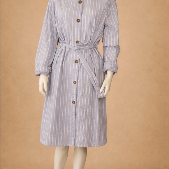 Ardene Dresses & Skirts - Ardene Long Sleeve Striped Dress with Tie Waist
